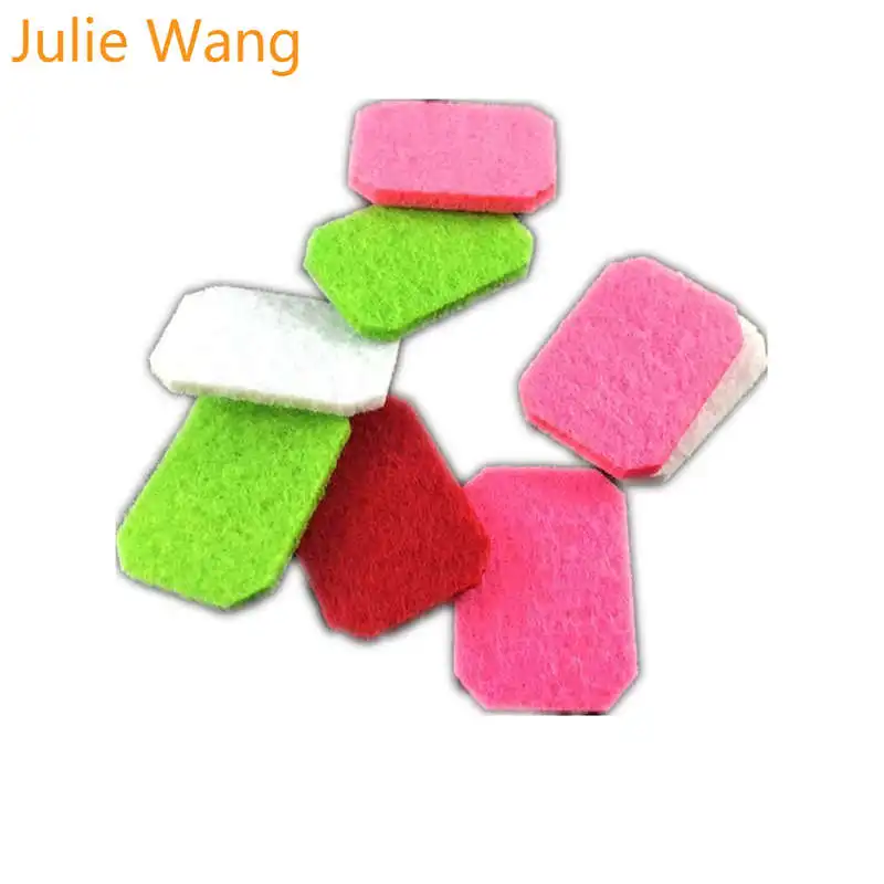 Julie Wang 20 pz Variopinto Rotondo Piazza Feltro Pastiglie Per Olio Essenziale Diffusore Medaglione Profumo Aromaterapia FAI DA TE Accessori Dei