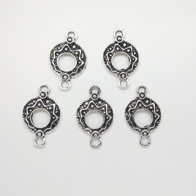 2021 New 10pieces 30*18MM  Zinc Alloy Rounds Connectors Charms Pendants for DIY Earrings Bracelets Jewelry Accessories