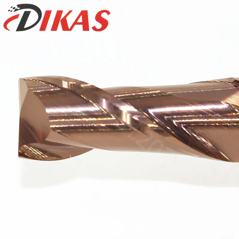 Dikas 55HRC d3 * D4 * 50L * 2F материал Карбид квадратная плоская Концевая фреза 2 Флейта 3 мм покрытие нано использование для высокоскоростного фрезерного станка