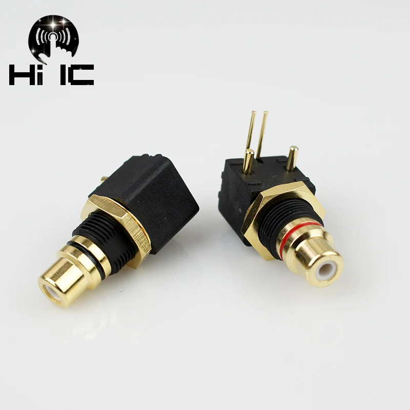 2つの銅メッキ銅製hifiコネクタ,端子台,コネクタ,90度溶接プレート,rca,メス