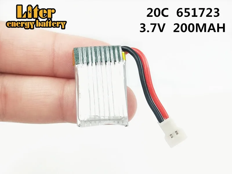 2pcs RC Part H8 Mini 20C 200mAh lipo 3.7v lipo battery 3.7V 651723 for RC H8 H48 Mini Quadcopter li-po lipo battery helicopter