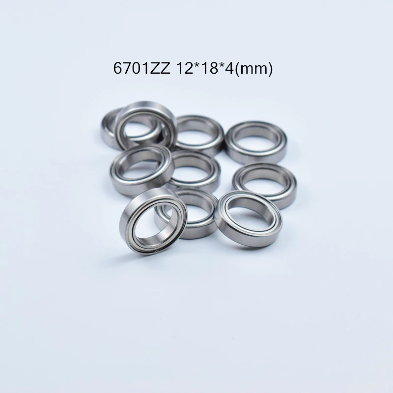 

6701ZZ 12*18*4(mm) 10pieces free shipping bearing ABEC-5 6701 6701ZZ chrome steel bearing metal sealed bearing Thin wall bearing