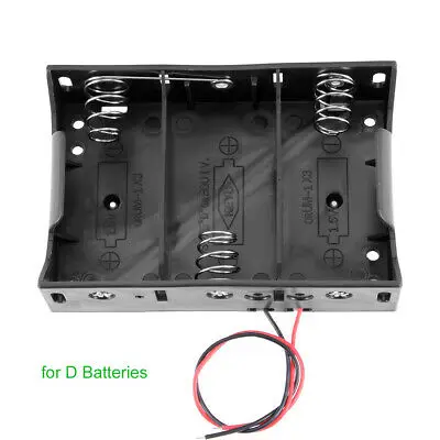 Kotak Penyimpanan Casing Tempat Baterai 4.5V 3X1.5V D Kabel Baterai 5 Buah