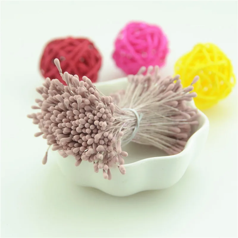 400pcs 1.5mm Heads Mini Flower Stamen Pistil Wedding Decoration Scrapbooking DIY Artificial Cards Cakes Flowers Accessories