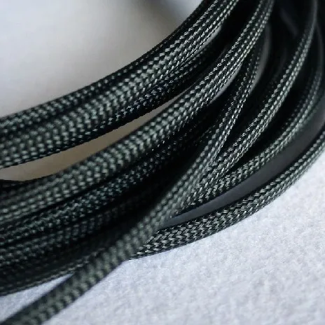 

Free shiping High quality 20meters/lot Three wire encryption 4mm black expandable braided tube mesh woven PET braided tube