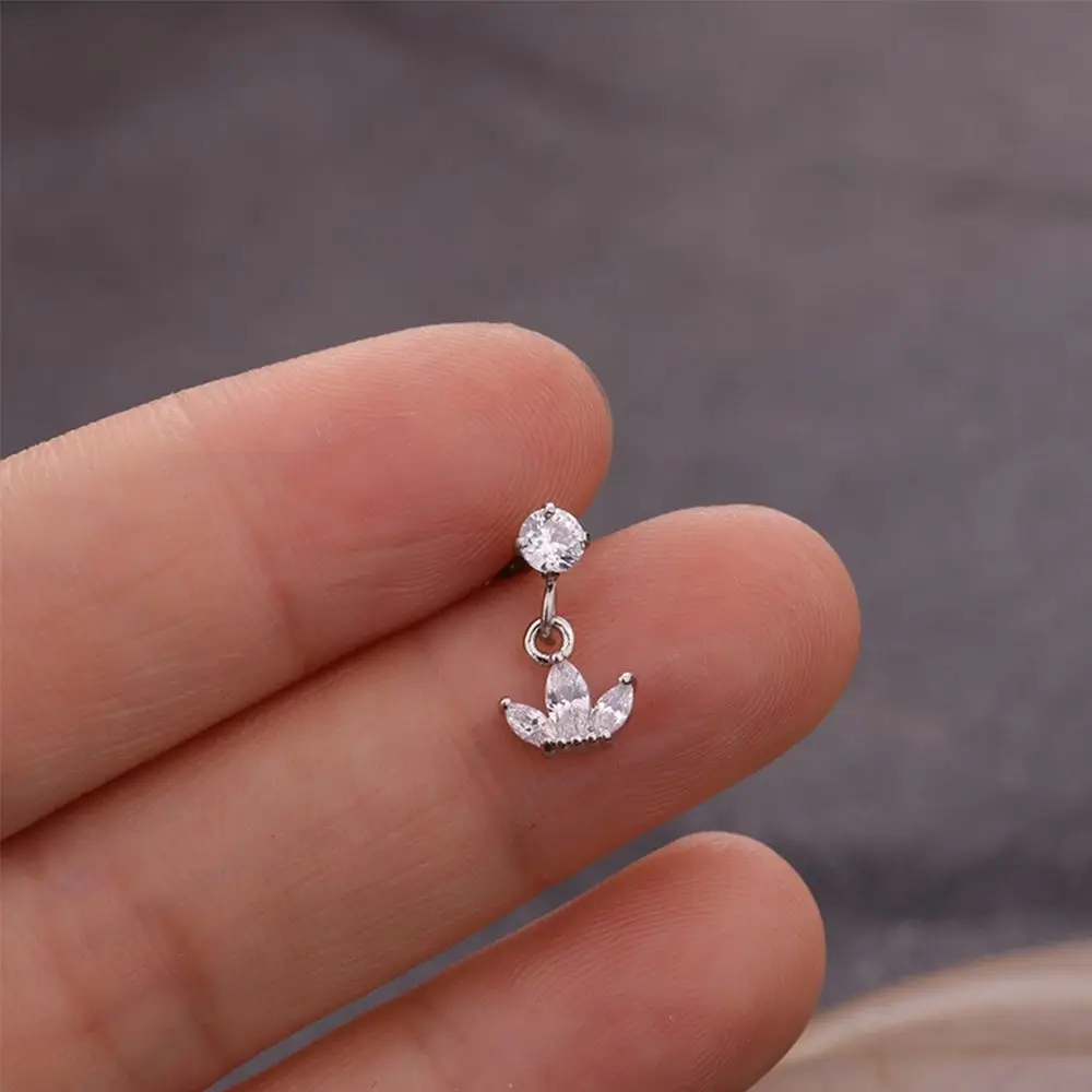 Crystal Ear Tragus Ear Cartilage Piercing Earring Heart Star Cross Dangle Piercing Earring Stainless Steel Helix Cartilage Studs