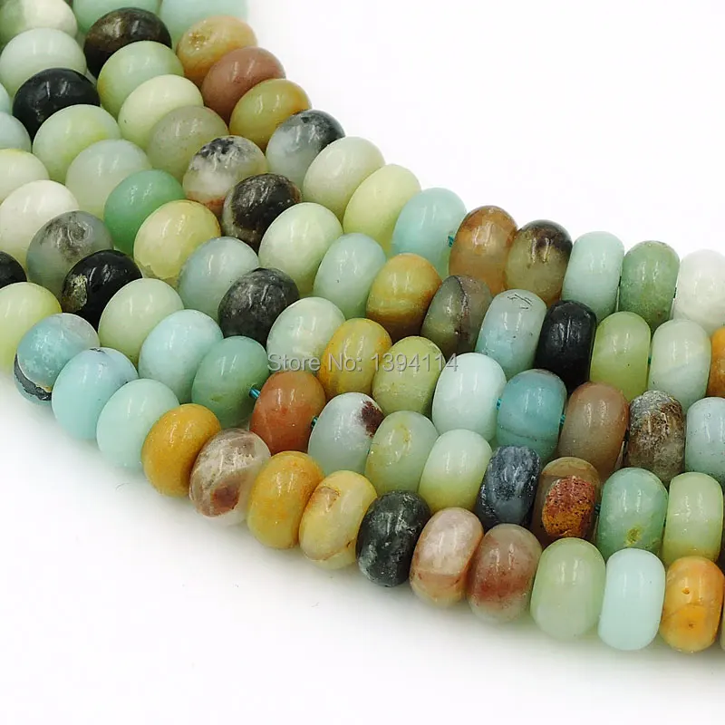 Natural Amazonite Oblaten Beads Strand For Making Bracelets Or Necklaces Jewelry Approx 16 Inches