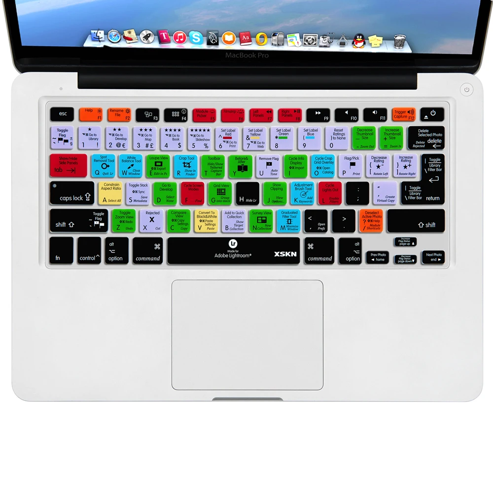 XSKN Lightroom Design Keyboard Cover LR Shortcuts Silicone Keyboard Skin for Macbook Pro 13 15 17, Macbook Air 13 US&EU Version