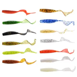 6cm 20 pezzi grub lure bait gomma morbida silice worm lure attrezzatura da pesca per acqua di mare e acqua dolce