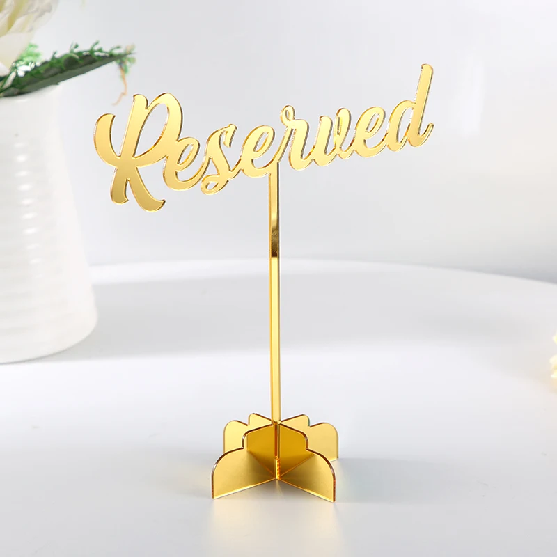 6Piece Reserved Sign. Reserved Wedding Sign. Freestanding Reserved Table Sign. Acrylic Reserved Table Sign. Wedding decor table