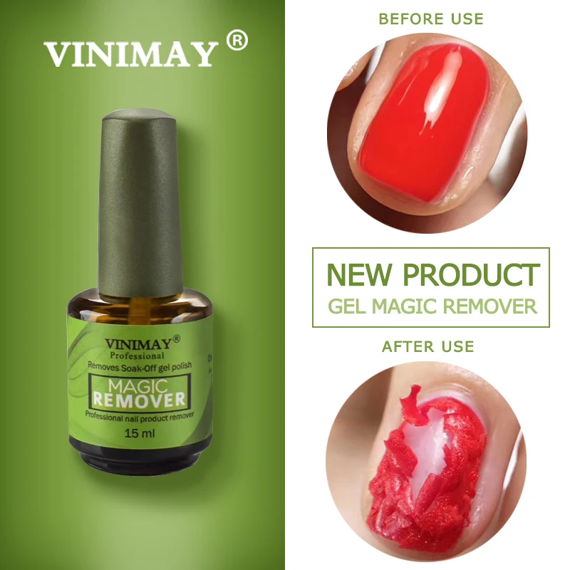 VINIMAY 15ml Burst Magic ลบ UV เจลเล็บ Remover Soak off Nail Art Primer อะคริลิคทําความสะอาด Degreaser สําหรับเล็บ Lacquer