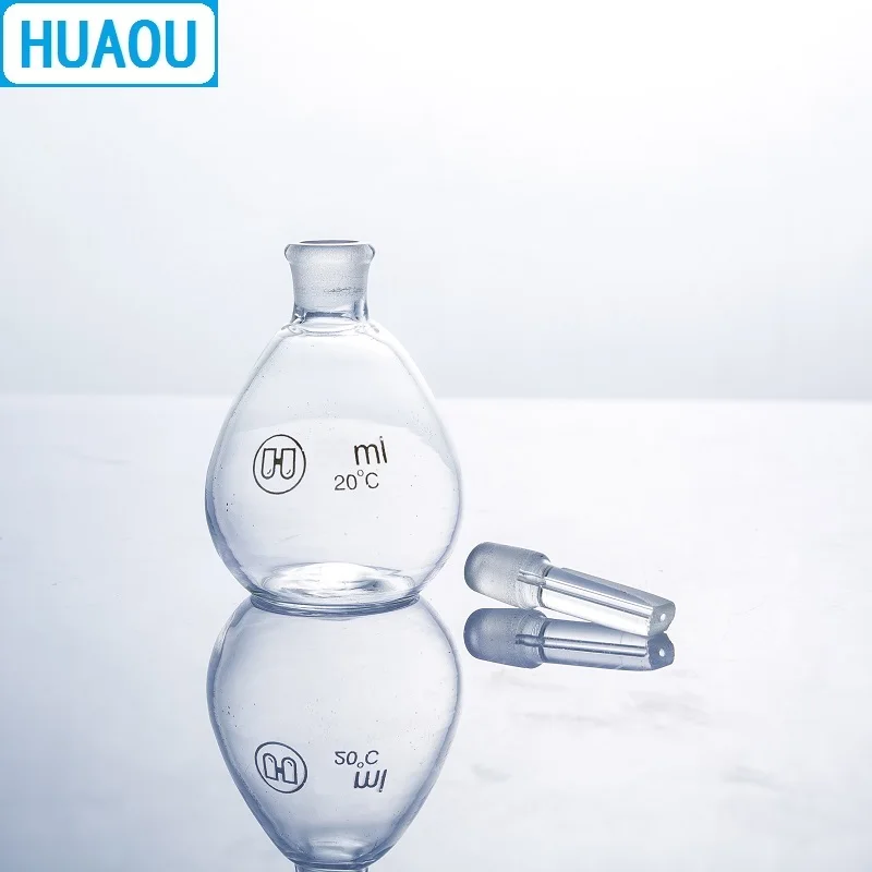 HUAOU 5mL Specific Gravity Bottle Cay-Iussac Transparent Clear Glass Density Bottle Laboratory Chemistry Equipment