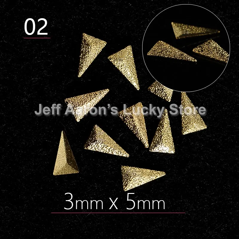 500PCS Gold Silver Frosted Metal Nail Art Decorations Studs Charms Manicure Fake Nails Accessoires Supplies Tool