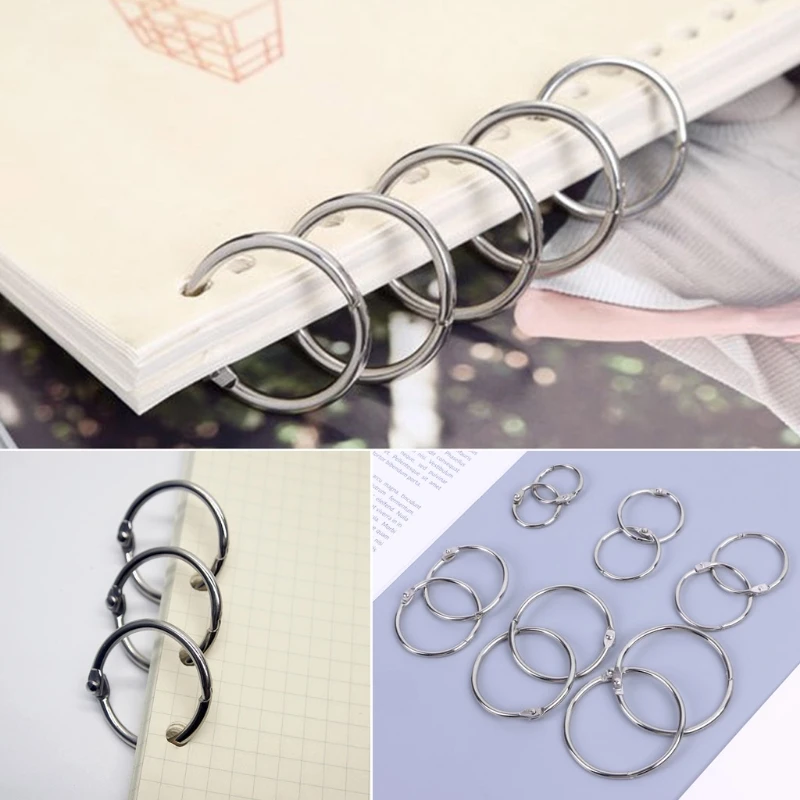 10Pcs โลหะ Binder แหวนหลวม Leaf Binder แหวน Multifunctional Keychain วงกลม Binder Hoop Office Binding Qiang