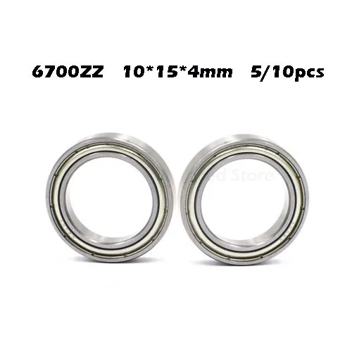 5/10pcs/Lot Miniature 6700ZZ Bearings Steel Metal Shielded Ball Bearing Thin Wall Roller 10x15x4 mm For RC Cars Trucks Mayitr