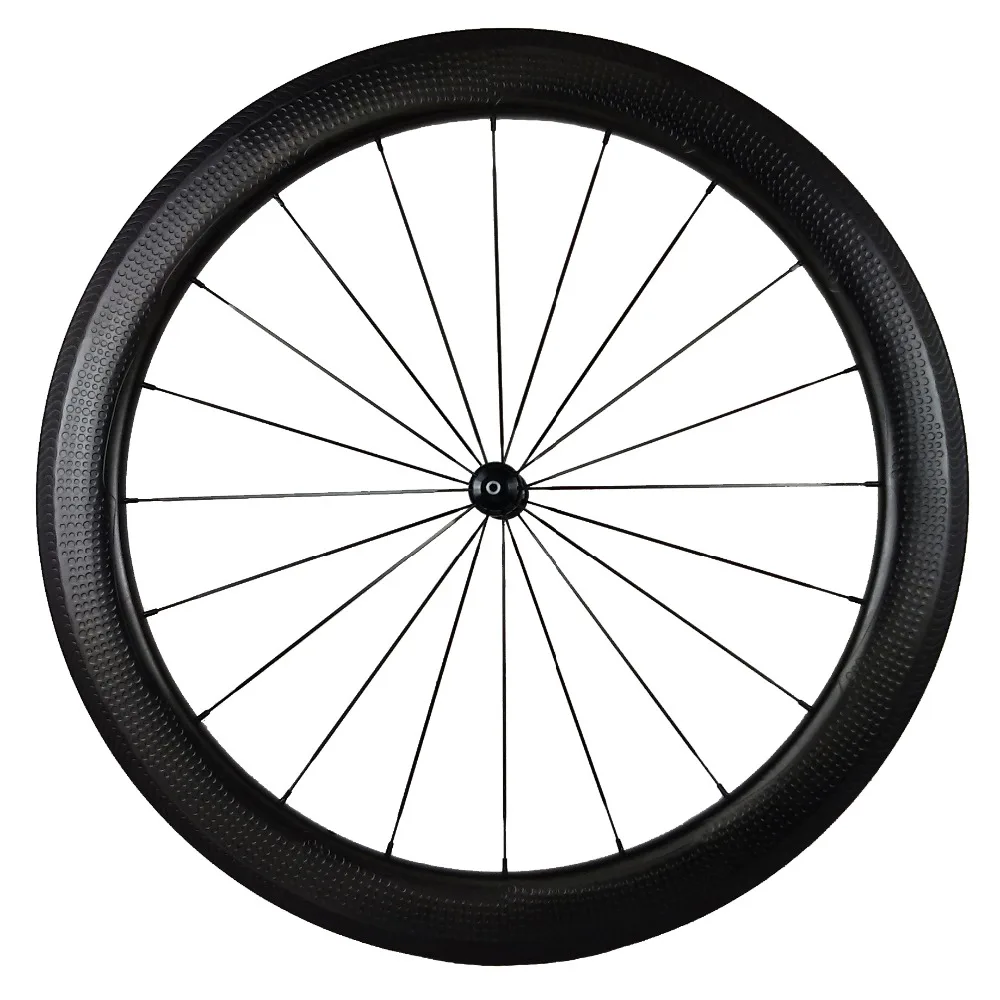 2017 New Carbon Dimple Clincher Wheels For Triathlon/Training/Road Bike 700C 58mm Wheelset Golf Ball Rims Option Hub Custom Logo