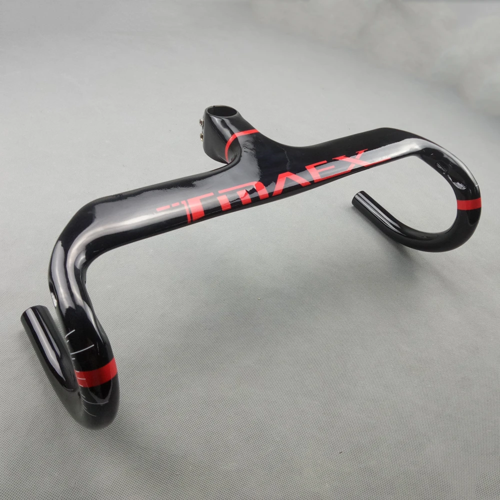 Carbon Handlebar for Road Bike, Bicycle Handlebar, Bent Bar, Glossy Black, Red, 400mm, 420mm, 440mm