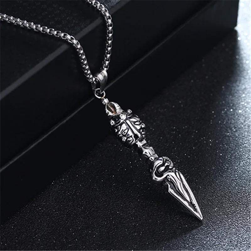 Stainless Steel All sides Buddha vajra Pendant Necklace Comprehensive Buddha Style Vajra Pendant Fashion Men Jewelry 24\