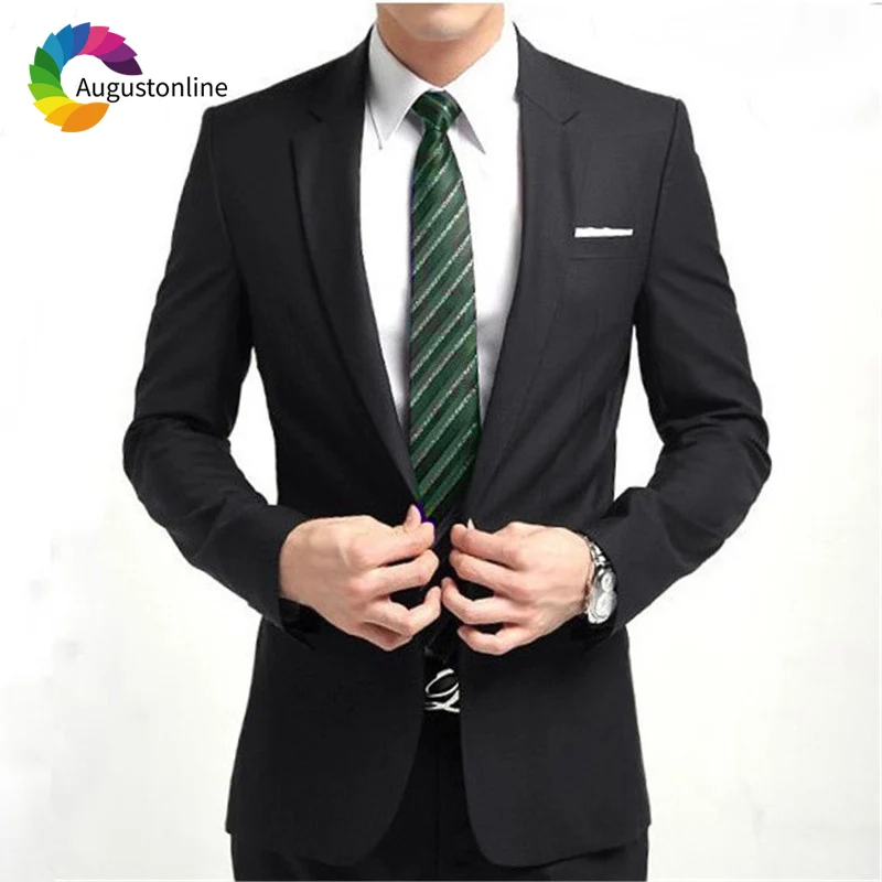 

2019 Slim Fit Black Business Men Suits For Wedding Formal Costume Groom Prom Tuxedo Best Man Blazer Traje Hombre Jacket+Pants