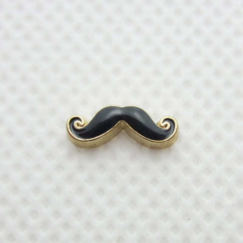 

New Arrival 20pcs/lot Gold Mustache Floating Charms Living Glass Memory Lockets Pendants DIY Jewelry Accessories Charm