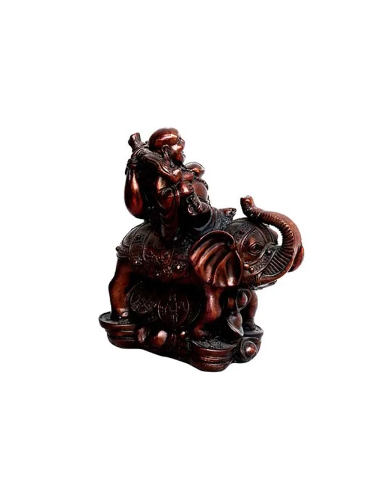 

China Bronze Wealth Money Spittor Elephant Lucky Maitreya Buddha statue