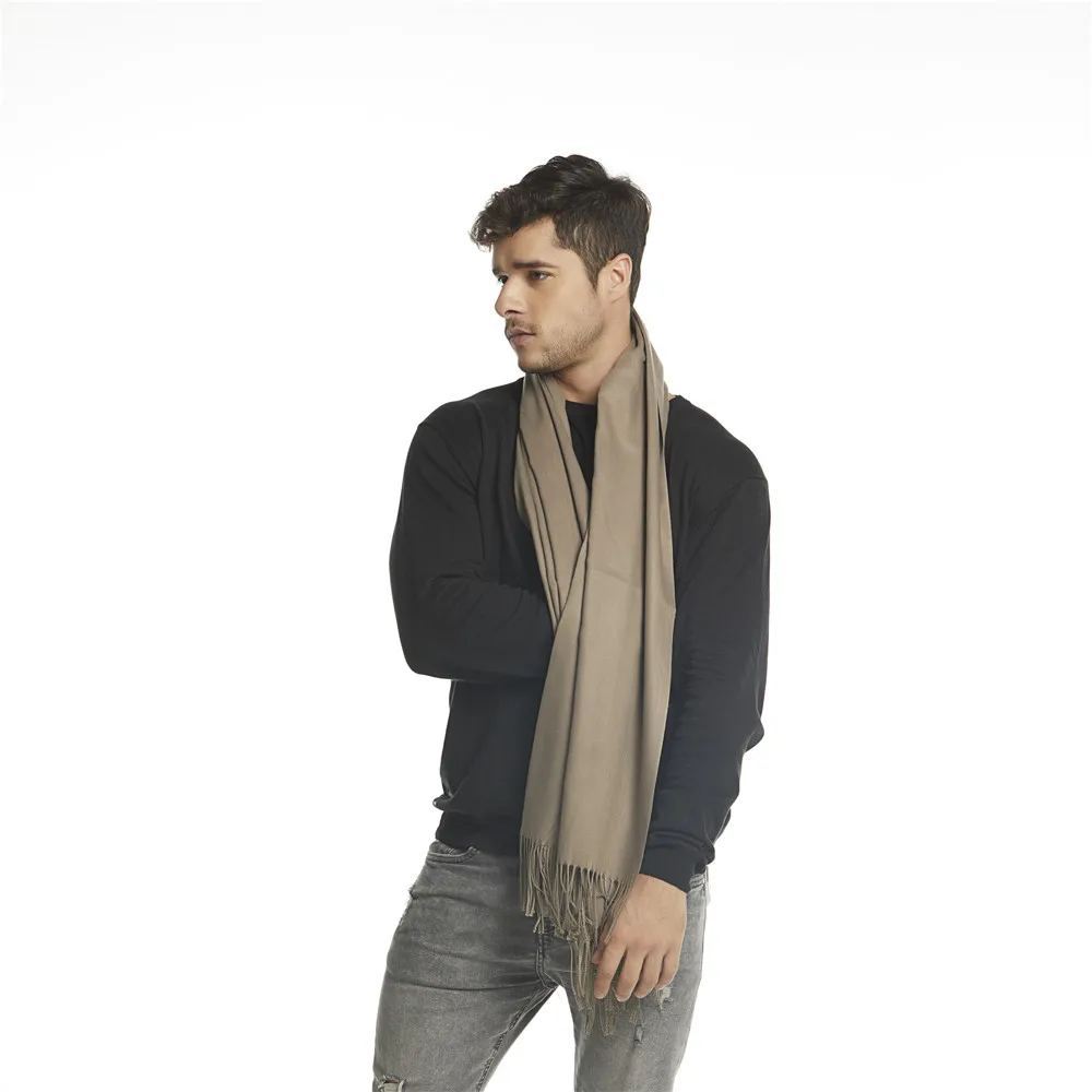Jinjin.QC New Scarves Women 2019 Men Cashmere Scarf Winter Infinity Scarfs Solid Luxury Brand Pashmina Shawls Echarpe Foulard