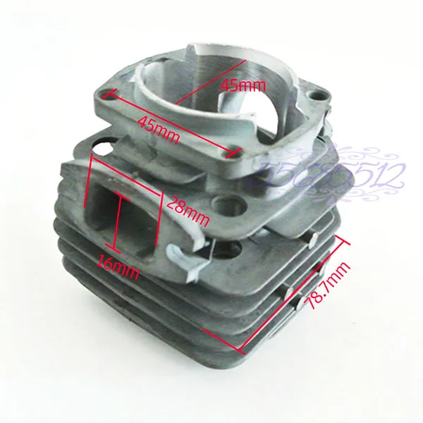 Kit pistone motore motore 45mm alesaggio per motosega cinese 5200 52cc Kiam Silverline