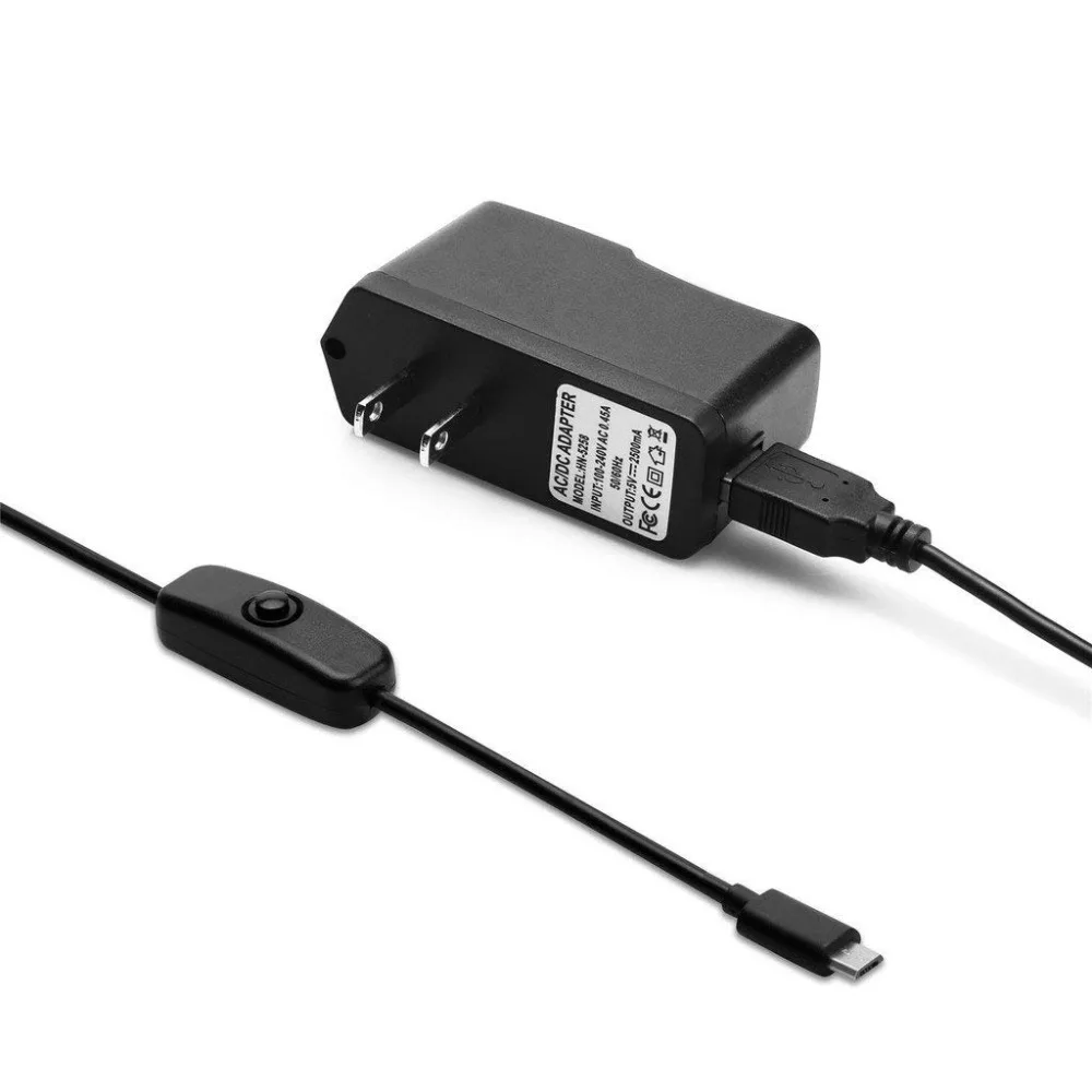 Zasilacz do Raspberry Pi 2 3 ładowarka Micro USB z włącznikiem On Off (5V 3.0A)