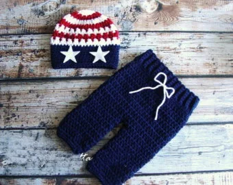 

The American style baby Photography Prop,newborn Beanies Hat And Pants crochet baby Set 0-3monthes