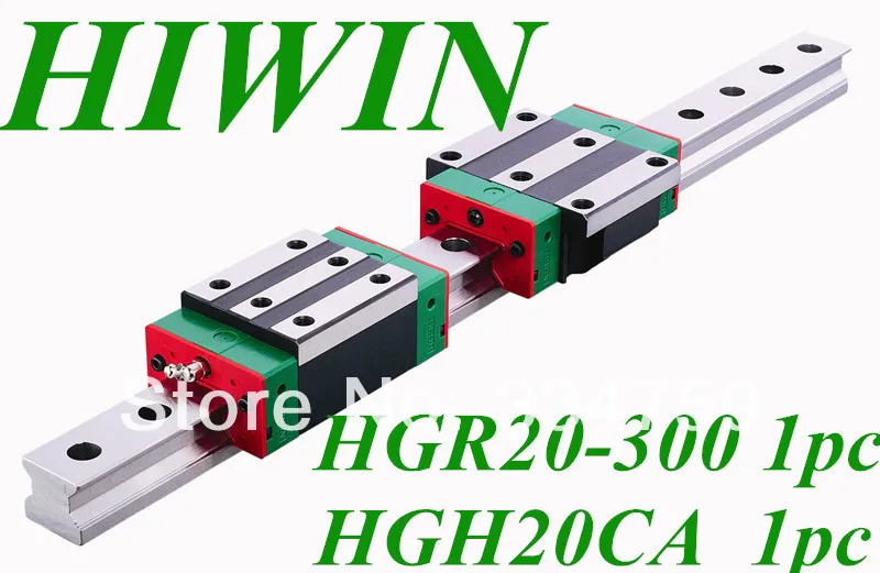 HIWIN linear rail HGR20 -L300mm 1pc and HGH20CA cnc rail block narrow linear block CNC parts 1pc