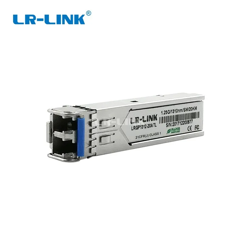 Imagem -06 - Lr-link 131220atl lc Porto Gigabit 1310nm 20km Smf Sfp Módulo 1.25g Transceptor Óptico Singemode Módulo Cisco Huawei Compatível