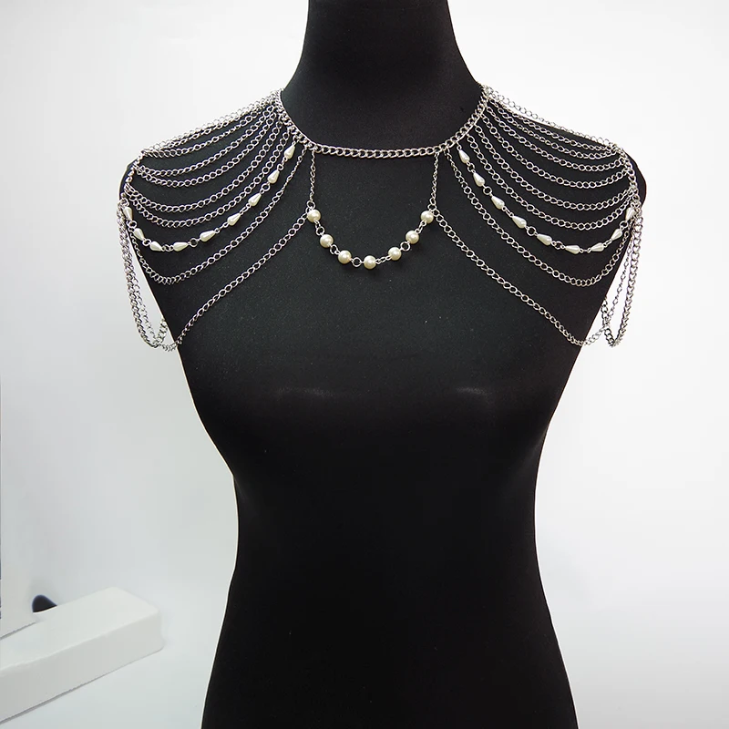 Shoulder Chain Necklaces&Pendants beads Chains Punk Necklace 2019 Fashion Party  Shoulder Accessories