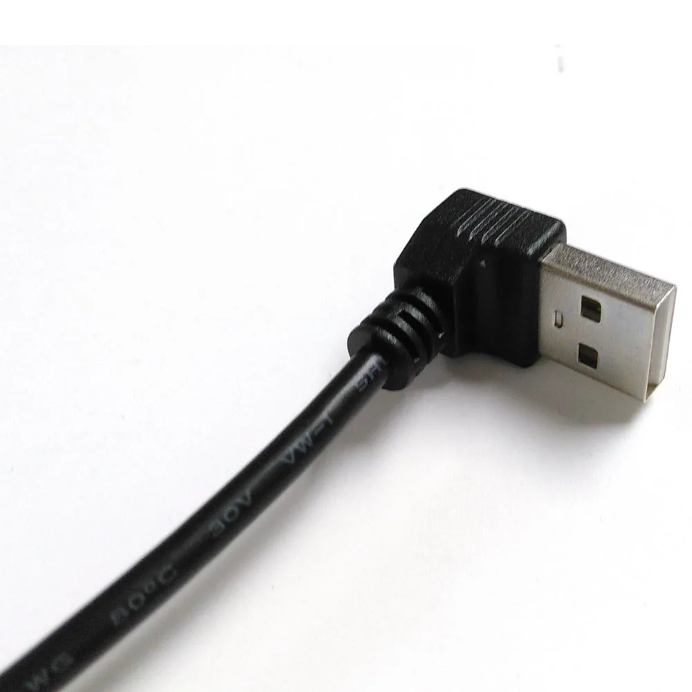 L forma cabo de extensão USB curto, extensor USB, plugue angular, 10cm, USB 2.0
