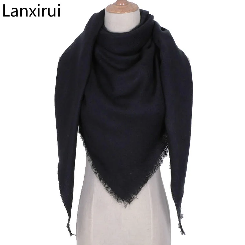 Luxury Brand Desiguers Winter Triangle Scarf Women Shawls and Wraps Cashmere Foulard Solid Color Scarves Blanket Dropshipping