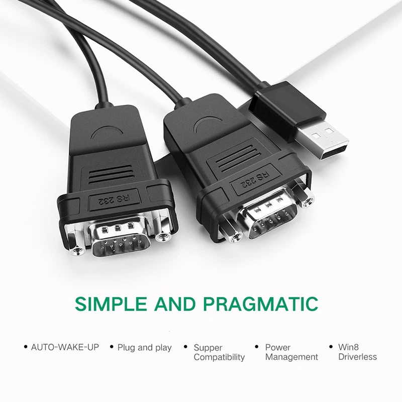 Imagem -04 - Usb para Rs232 Cabo Adaptador Serial Portas Conversor Db9 9-pinos Macho para Macho com Hexnuts para o Windows 10 8. xp Vista Linux