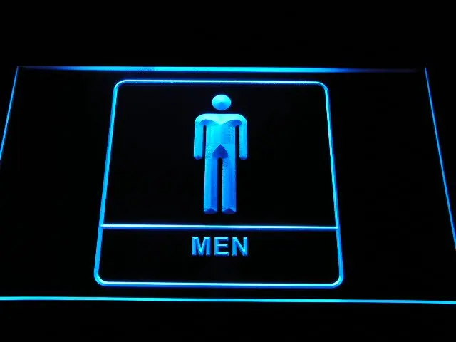 i1015 Men Male Boy Toilet Washroom Restroom Display LED Neon Light Light Signs On/Off Switch 20+ Colors 5 Sizes