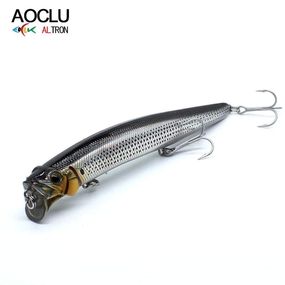 AOCLU Jerkbait Floating Wobblers 13cm 21g Hard Bait Minnow Popper Fishing Lure With Magnet for Long Casting Sea Bass 4# Hooks