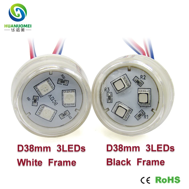 hot full color addressable magic DC12V 38mm 3leds 5050 smd waterproof smart pixel rgb led module light ucs1903 digital bulb lamp