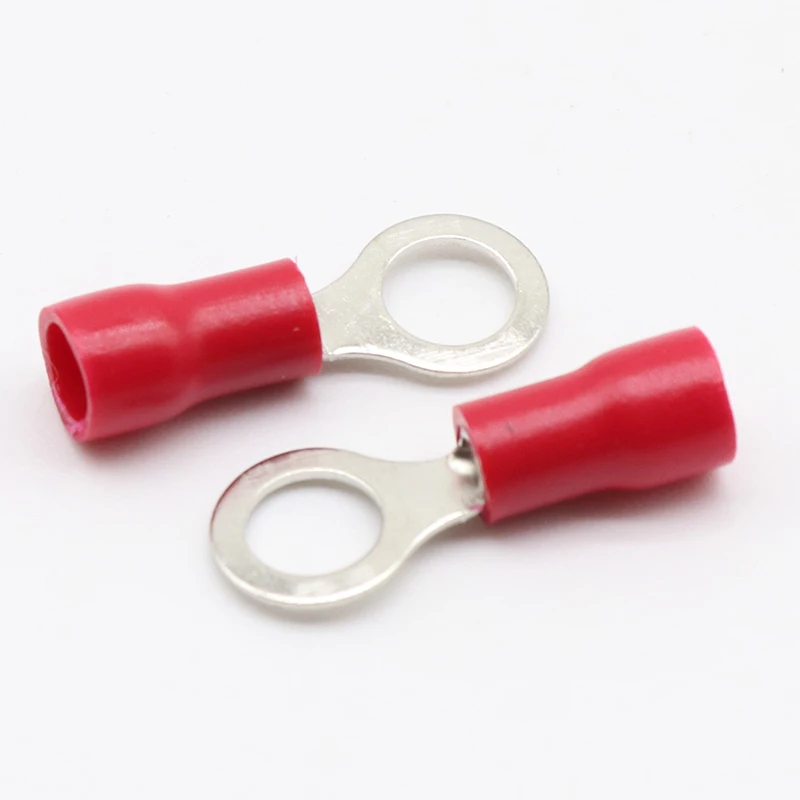 RV1.25-5 Red Insulated Crimp Ring Terminal Cable Wire Connector 100PCS/Pack RV1-5 RV