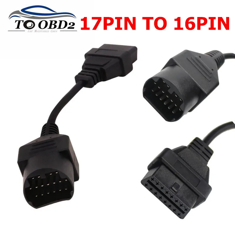 For MAZDA 17 Pin 17PIN Male to OBD OBD2 OBDII DLC 16 Pin 16Pin Female Car Diagnostic Tool Adapter Converter Cable