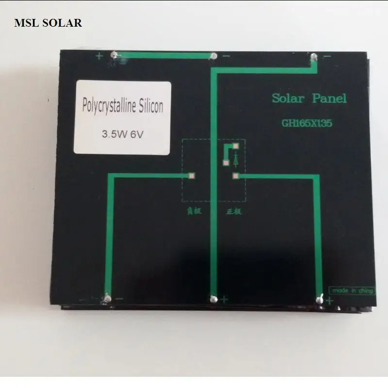 Solar panel 3.5W 6V Polycrystalline Solar cell panel. A Grade For DIY Solar Charger and Light 2pcs/Lot