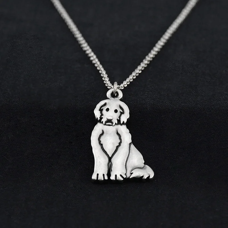 Vintage 3D Cute Labradoodle Pendant Stainless Steel Chain Necklaces Colar Boho Dog Charm Pendants Women Men Jewelry Best Gift