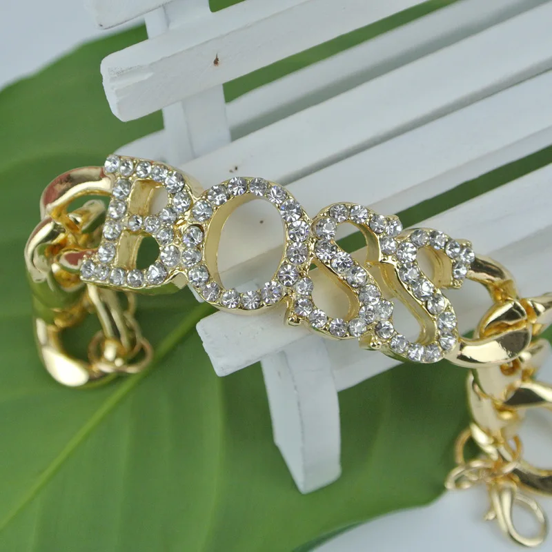 Heeda Bracelets for Women 2019 New Steampunk Alloy Boss Letter Bangle Fashion Kpop Mothers Day Gifts Hot-selling Joker Pulseras