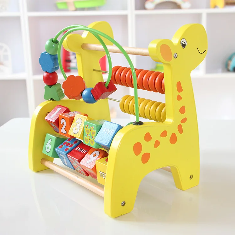 Multi-function giraffe computing frame, our wooden arithmetic, children learn to calculate bead. Children's educational toys