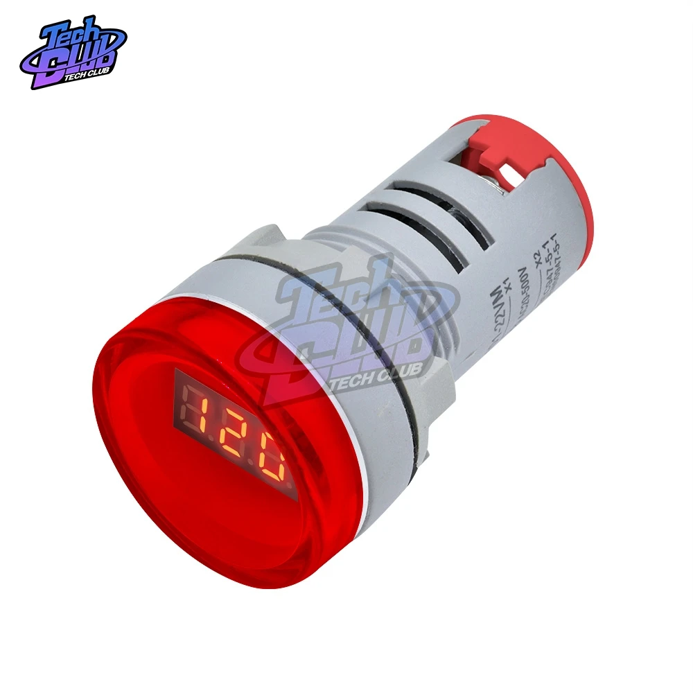22มม.AD16 AC 60-500V โวลต์มิเตอร์มินิมิเตอร์วัดกระแสไฟ LED ดิจิตอลจอแสดงผลโวลต์มิเตอร์ AC ไฟแสดงสถานะ/หลอดไฟ