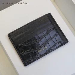 Hiram beron 모노그램 서비스 럭셔리 가죽 rfid 슬림 남성 지갑 블랙 선물 패키지 dropship