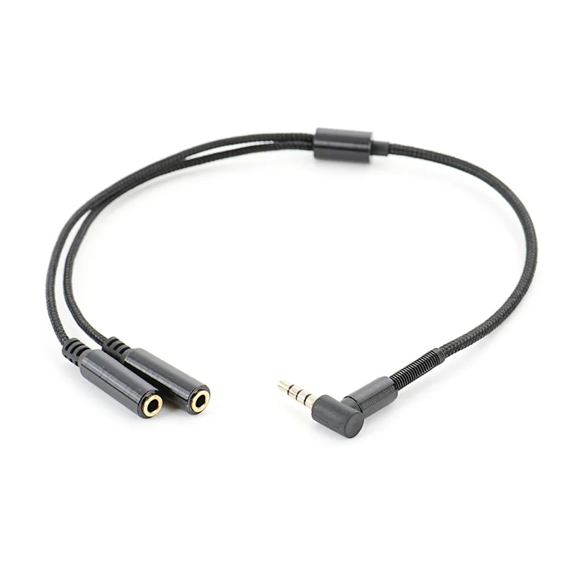 3.5mm Audio Stereo Y Splitter Cable 90 Degree Right Angle 3.5mm Male to 2 Female Jack Headphone Splitter Adapter SinLoon for Tab