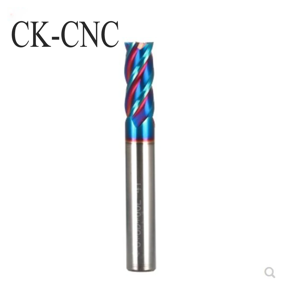 SAK wolfram stahl fräser 4 klinge 65 grad nano blau beschichtung hohe härte ende mühle CNC numerische steuerung werkzeug hartmetall