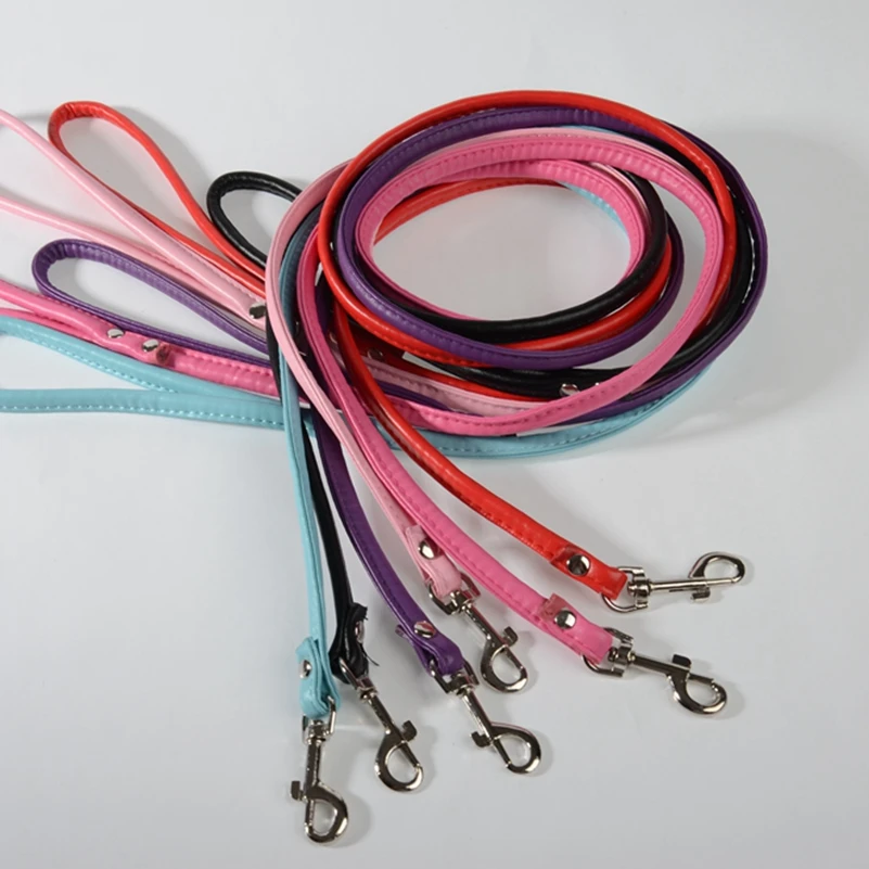 Brand New Metalic Skin PU Leather Dog Pet Leash Dog Lead More Colors 48