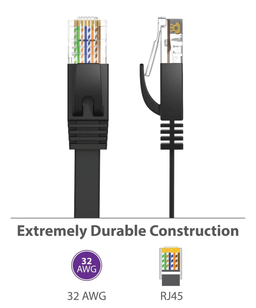 

25cm 3ft1.5ft 1m 2M 3m 10ft 5m 10m 15m 20m 30m cable CAT6 Flat UTP Ethernet Network Cable RJ45 Patch LAN cable black white color